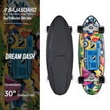 BAJABOARD Portable Surf Skateboard CX4 Trucks 30" Maple Deck Aluminum Alloy Carving Cruiser for Adults Beginners