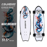 BAJABOARD 31.5" Land Surfboard Wavebreaker Ski Board Lightweight Eco-Friendly Aluminum Alloy Diamond Tail Design No Pedals