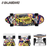 BAJABOARD Land Surfboard 30" Flame Jeep Design Metal Deck PU Coating Lightweight Skateboard ABEC-9 Bearings No Pushing Required