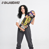 BAJABOARD Land Surfboard 30" Flame Jeep Design Metal Deck PU Coating Lightweight Skateboard ABEC-9 Bearings No Pushing Required