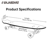 BAJABOARD 31.5" Land Surfboard Eco-Friendly Lightweight Aluminum Alloy Dark Hunter Land Rush Ski Board No-Pedal for Adult