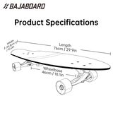 BAJABOARD Portable Surf Skateboard CX4 Trucks 30" Maple Deck Aluminum Alloy Carving Cruiser for Adults Beginners